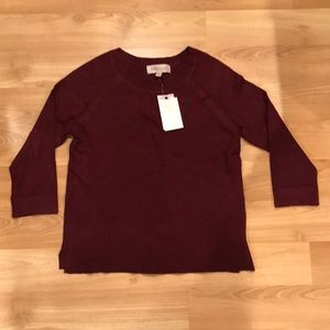 Philosophy soft burgundy crewneck sweater